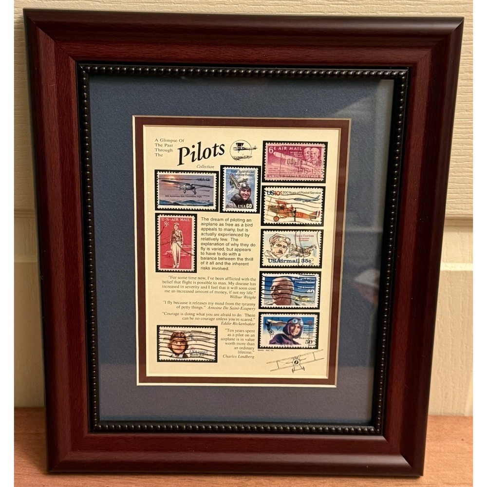 A Glimpse of The Past Through The Pilot Stamp Collection Matted & Framed